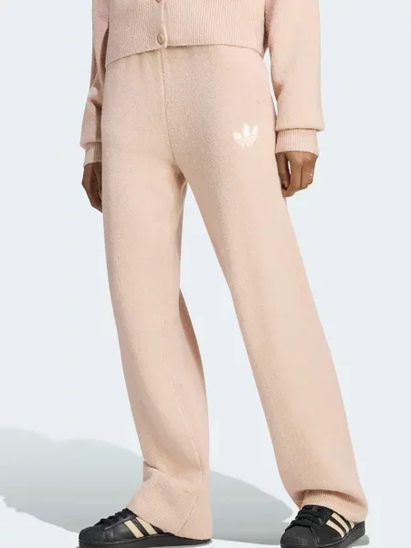 Adidas Originals pantaloni de trening pentru femei Essentials Knit bej