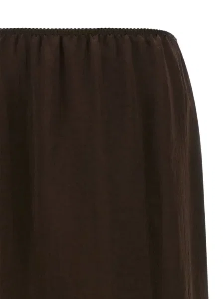 Fustă midi Twinset din satin maro