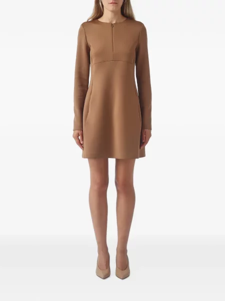 Lung rochie mini Max Mara în linie A maro