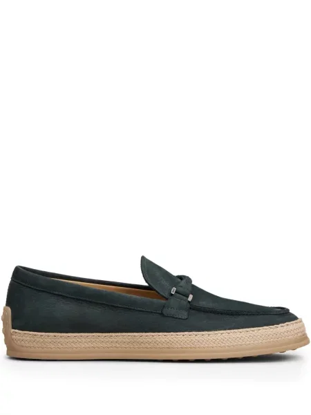 Pantofi loafer Tod's din piele de căprioară verde