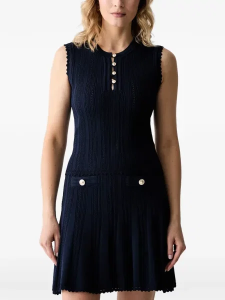 Top Guess fără mâneci tricotate albastru