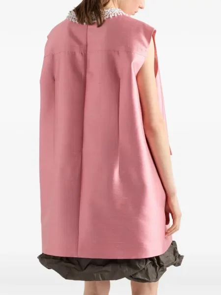 Rochie mini Prada cu broderie de costum roz