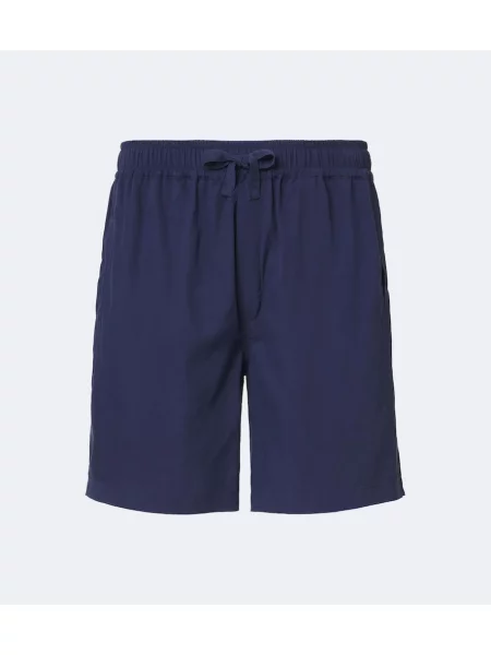 Pantaloni scurți Saman Amel de mătase albastru