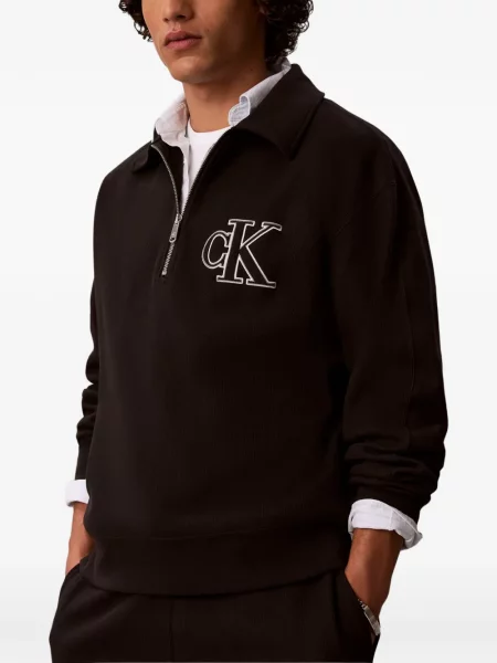 Pulover Calvin Klein cu broderie negru