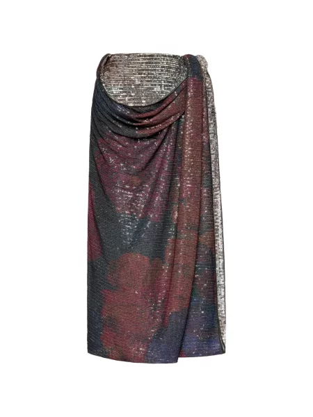 Fustă midi Maison Margiela cu paiete drapată negru