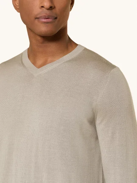 Strokesman's Sweter Z Wełny Merynosowej gruen szary