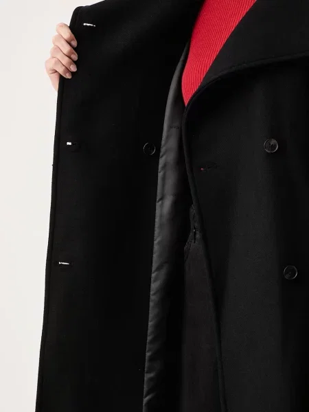 Calvin Klein női kabát gyapjúval fekete