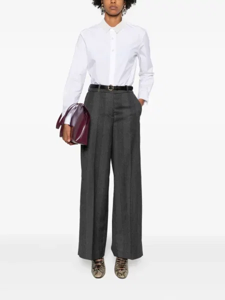 Pantaloni Peserico cu model herringbone gri