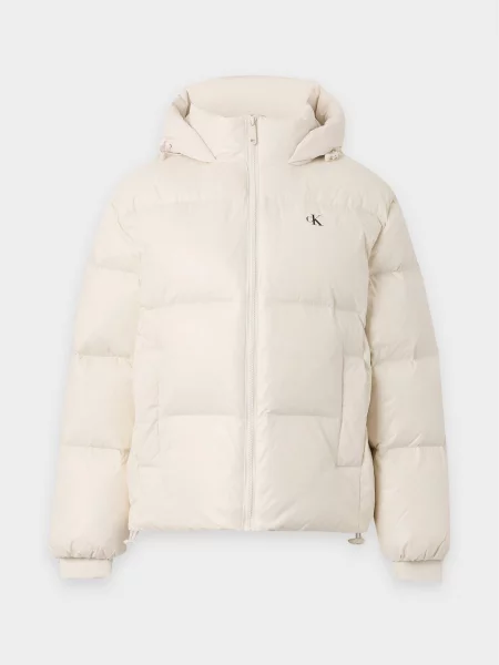Calvin Klein Jeans Zimní bunda černá / přírodní bílá