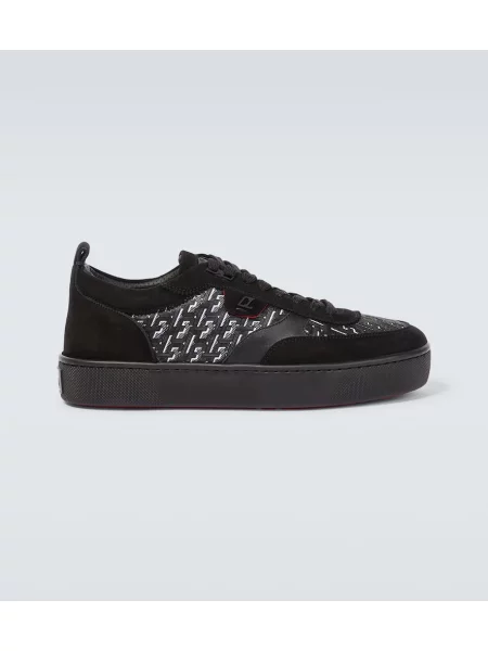 Sneakerși Christian Louboutin din piele de căprioară negru