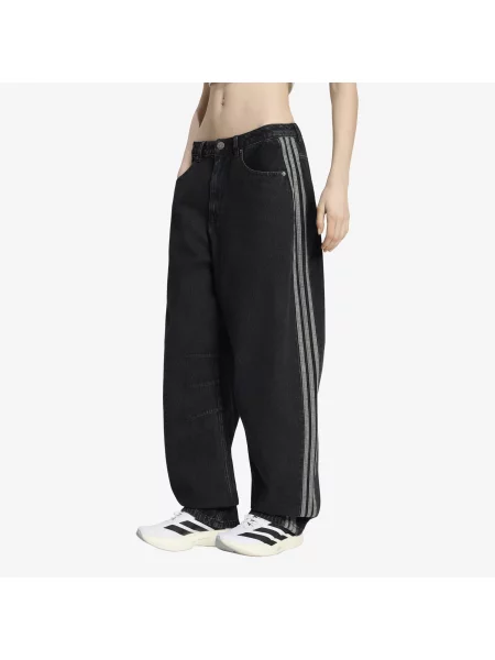 Дънки adidas High Rise Barrel Leg Denim Pant True Black Denim черно