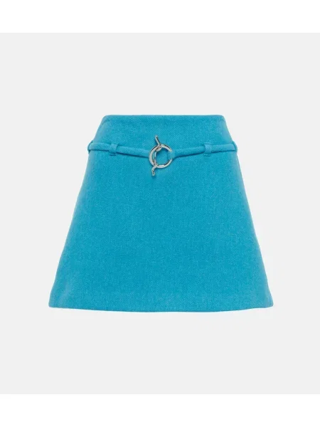 Fustă Ganni de lână albastru