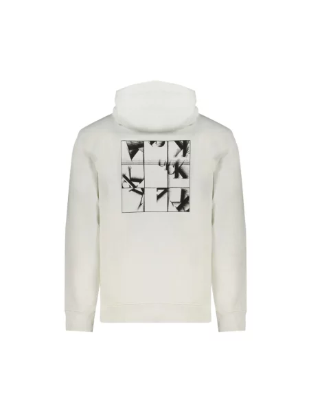 Bluza z kapturem Calvin Klein Jeans z kapturem biała