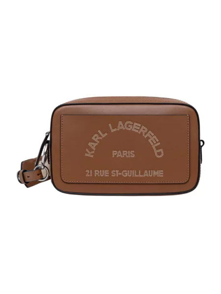 Karl Lagerfeld torebka crossbody skórzana brązowa