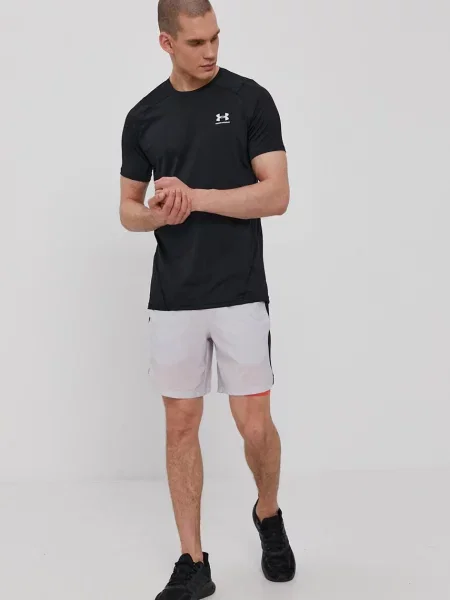 Majica kratkih rukava za trening Under Armour jednobojni model crna