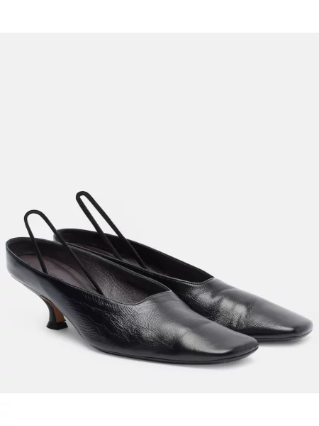 Usnjene salonarji Calvin Klein Collection z odprtimi petami črna