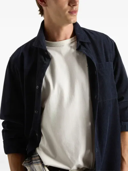 Cămașă Woolrich de catifea cord albastru