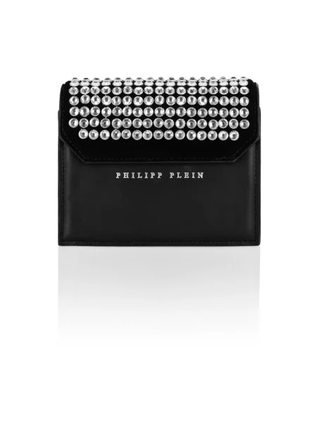 Torebka Philipp Plein zamszowa z dżetami czarna