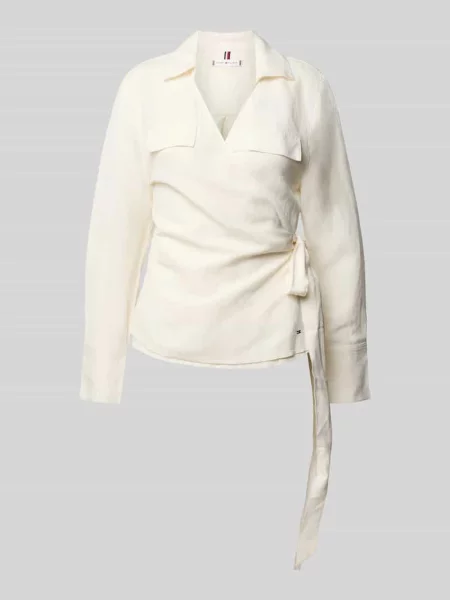 Bluzka o kroju relaxed fit z mieszanki lnu i Tommy Hilfiger beżowa