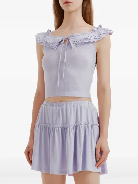 Fustă B+ab cu broderie violet