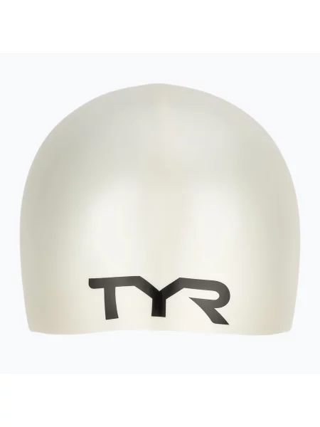 Детска шапка за плуване TYR Wrinkle-Free Silicone white бяло