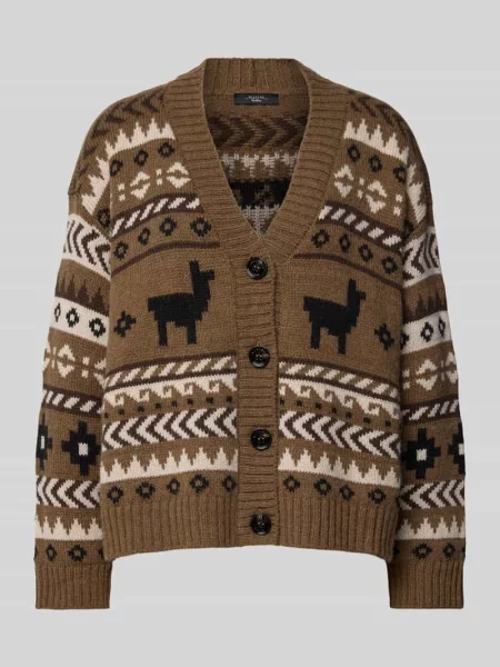 Dzianinowa kurtka Weekend Max Mara brązowa