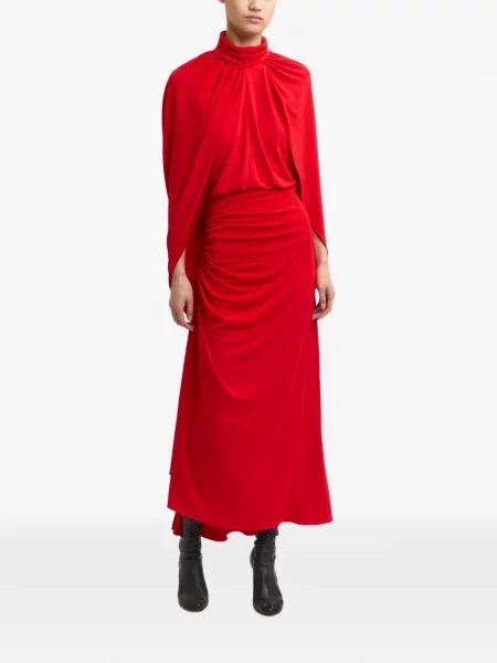 Rochie midi 16arlington cu volane roșu