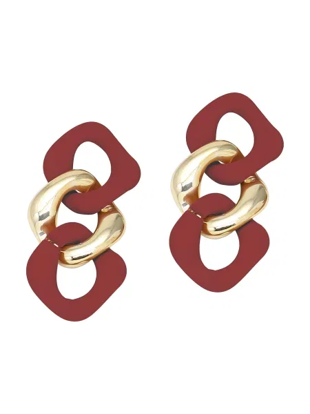 SOHI Uhani Oorvashi zlata / češnjevo rdeča