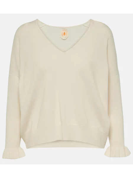 Volneni pulover Jardin Des Orangers z volani bela