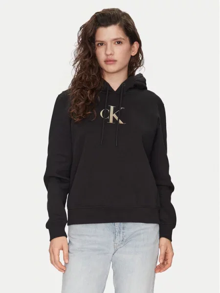 Bluza Calvin Klein Jeans z kapturem gradientowa czarna