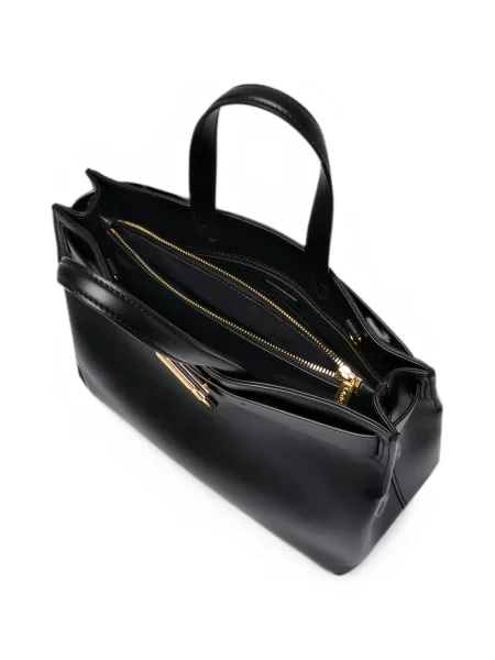 Geantă shopper Lancel din piele cu cataramă negru