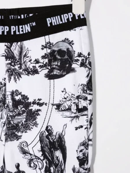 Legginsy dziecięce Philipp Plein białe