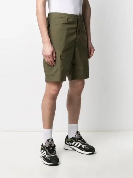 Pantaloni scurți cargo Stone Island cu strasuri stretch verde