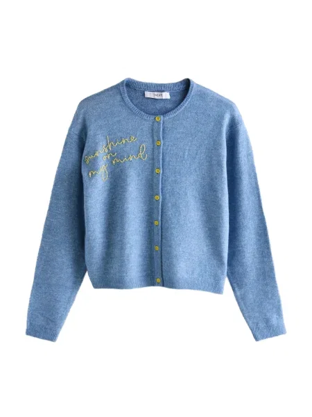 Next Geacă tricotată amestec / galben albastru