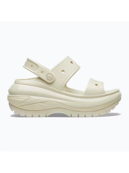 Crocs klapki Classic Mega Crush Sandal na platformie beżowy