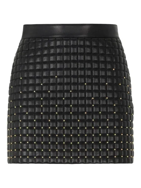 Fustă din piele Roberto Cavalli cu tepi negru