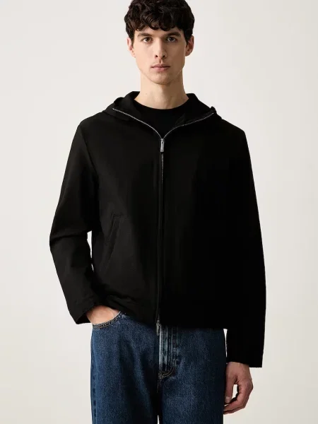 Emporio Armani jachetă scurtă pentru bărbați negru