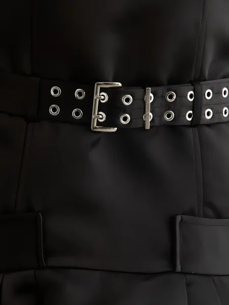 Cu centură rochie midi Ganni negru