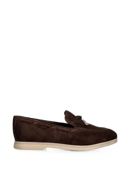 Pantofi loafer Guess din piele de căprioară maro