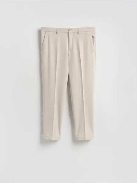 Reserved Pantaloni clasici cu dungă plisată bej