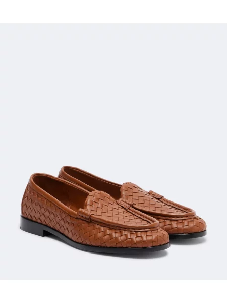 Pantofi loafer Bottega Veneta din piele maro