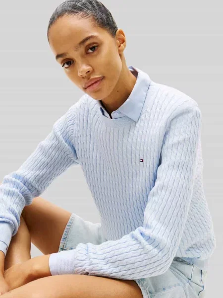 Sweter o kroju slim fit z czystej bawełny Tommy Hilfiger