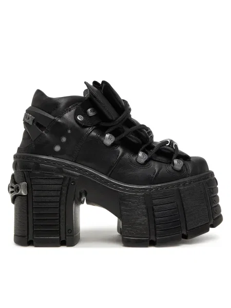 Cizme New Rock din piele negru