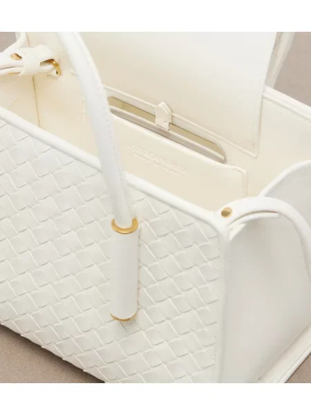 Top Bottega Veneta din piele alb