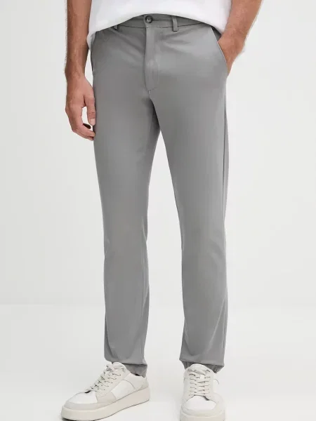 BOSS pantaloni cu fason chinos gri