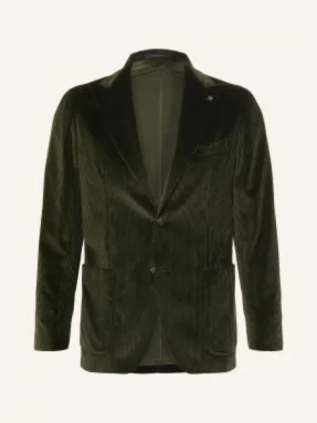 Tagliatore Kordové Sako Slim Fit tmavě zelená