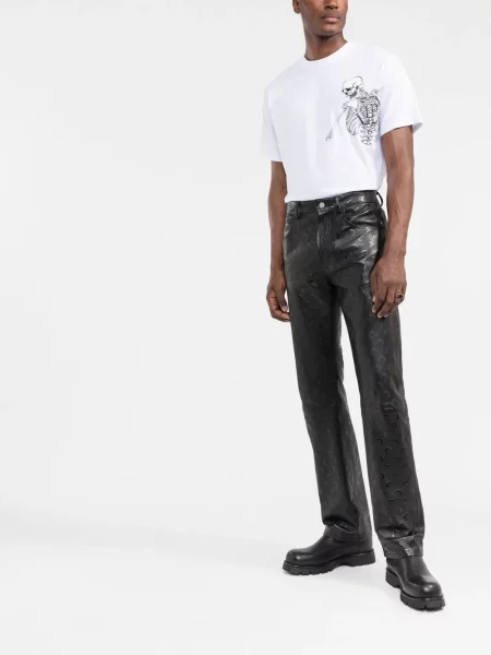 Raštuotas marškinėliai Philipp Plein balta
