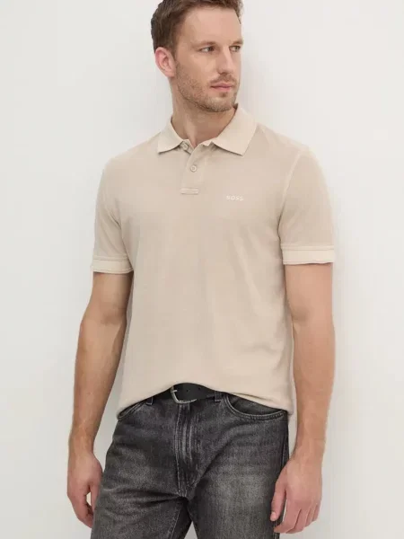Tricou polo Boss Orange bej
