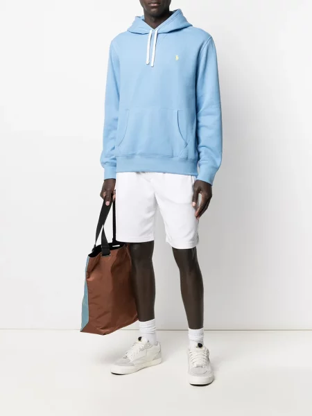 Суичър с качулка Polo Ralph Lauren бродиран синьо