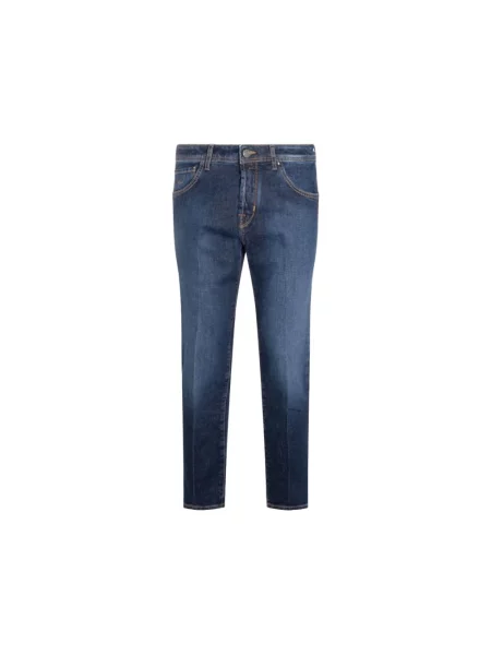 Jacob Cohen Chinosy Bobby O Kroju Slim Fit blau niebieskie